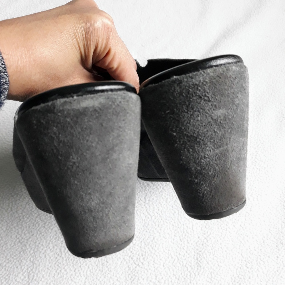 Cordani Pamela Gray Suede Block Heel Clogs Sz 8.5 - Picture 6 of 8
